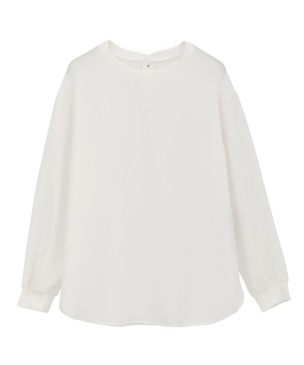 YECCA VECCA リブMIXジョーゼットブラウス 