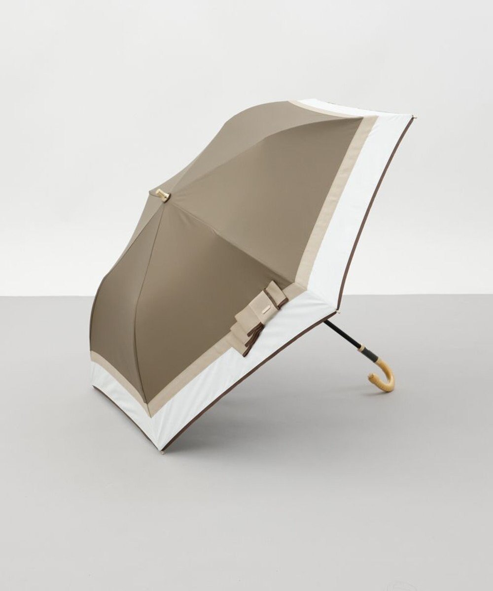 AURORA 【 Beaurance （ビューランス）】サマーシールド　リボン切り継ぎ加工晴雨兼用パラソル（折りたたみ） 