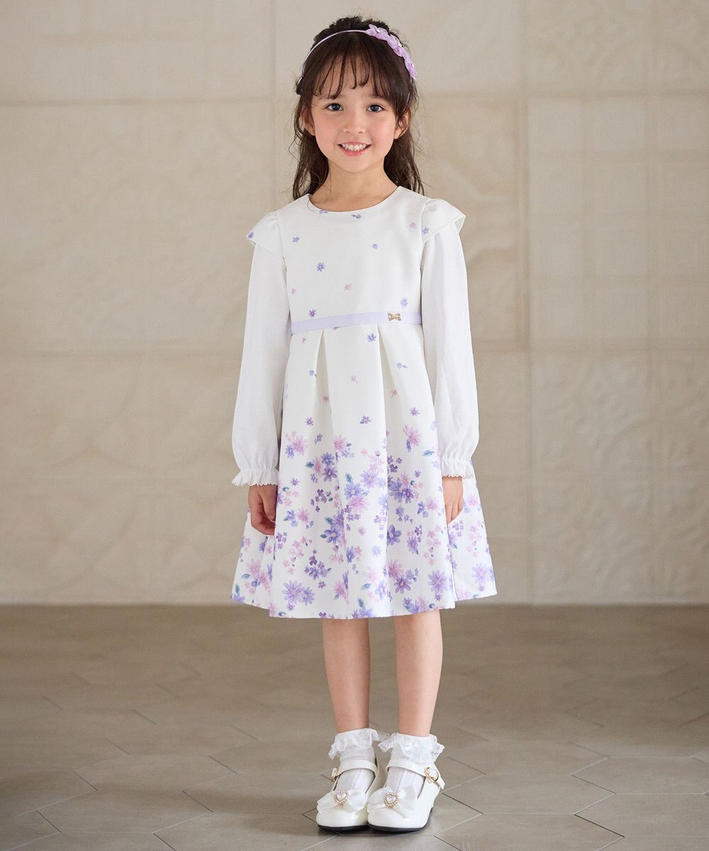 ANY KIDS 花柄プリント ワンピース 