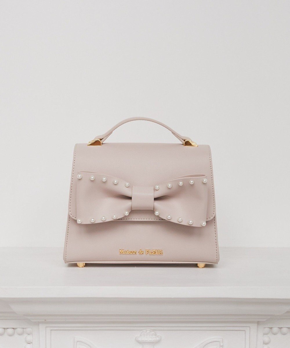 Maison de FLEUR パールリボンバッグ 