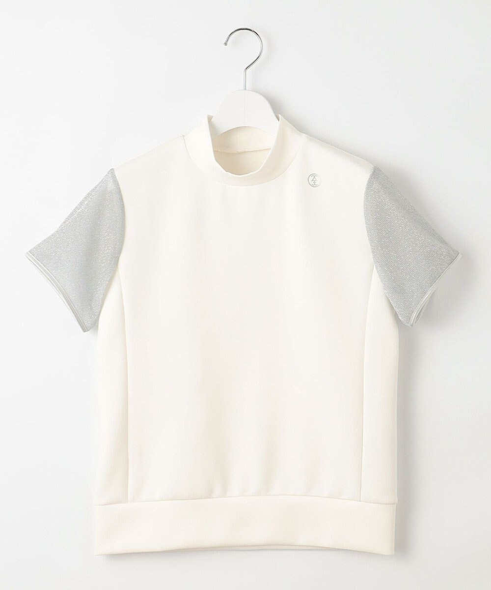 23区GOLF 【WOMEN】シアーラメ袖デザイン ライトダンボールモックネック 