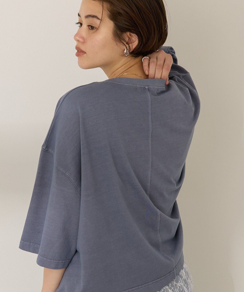 AMERICAN HOLIC ピグメント加工ミニ裏毛半袖プルオーバー 