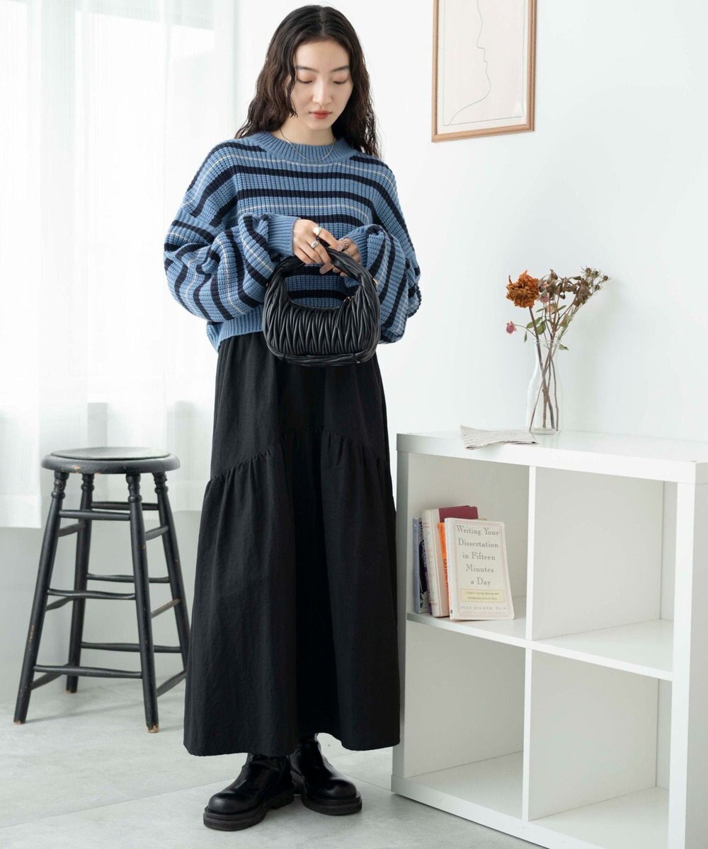 WEGO ボーダーショートニットプルオーバー 