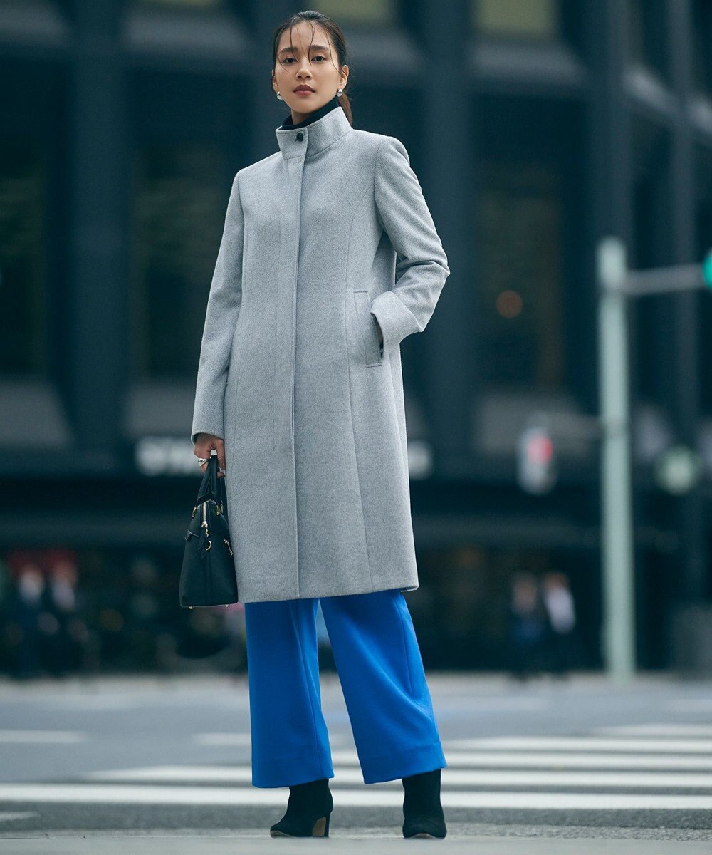 ICB 【洗える】 ウォッシャブルウールジャージー ワイドパンツ 