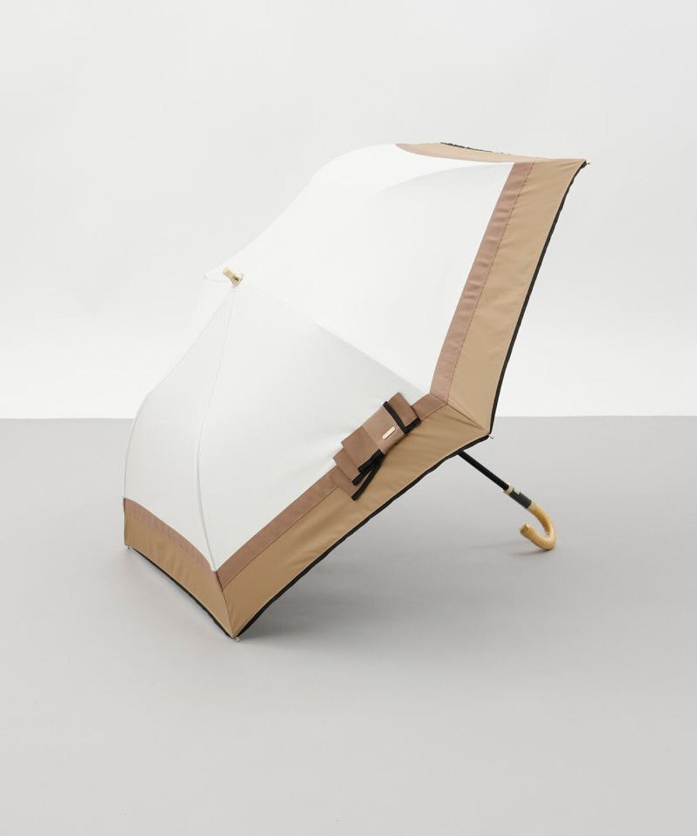 AURORA 【 Beaurance （ビューランス）】サマーシールド　リボン切り継ぎ加工晴雨兼用パラソル（折りたたみ） 