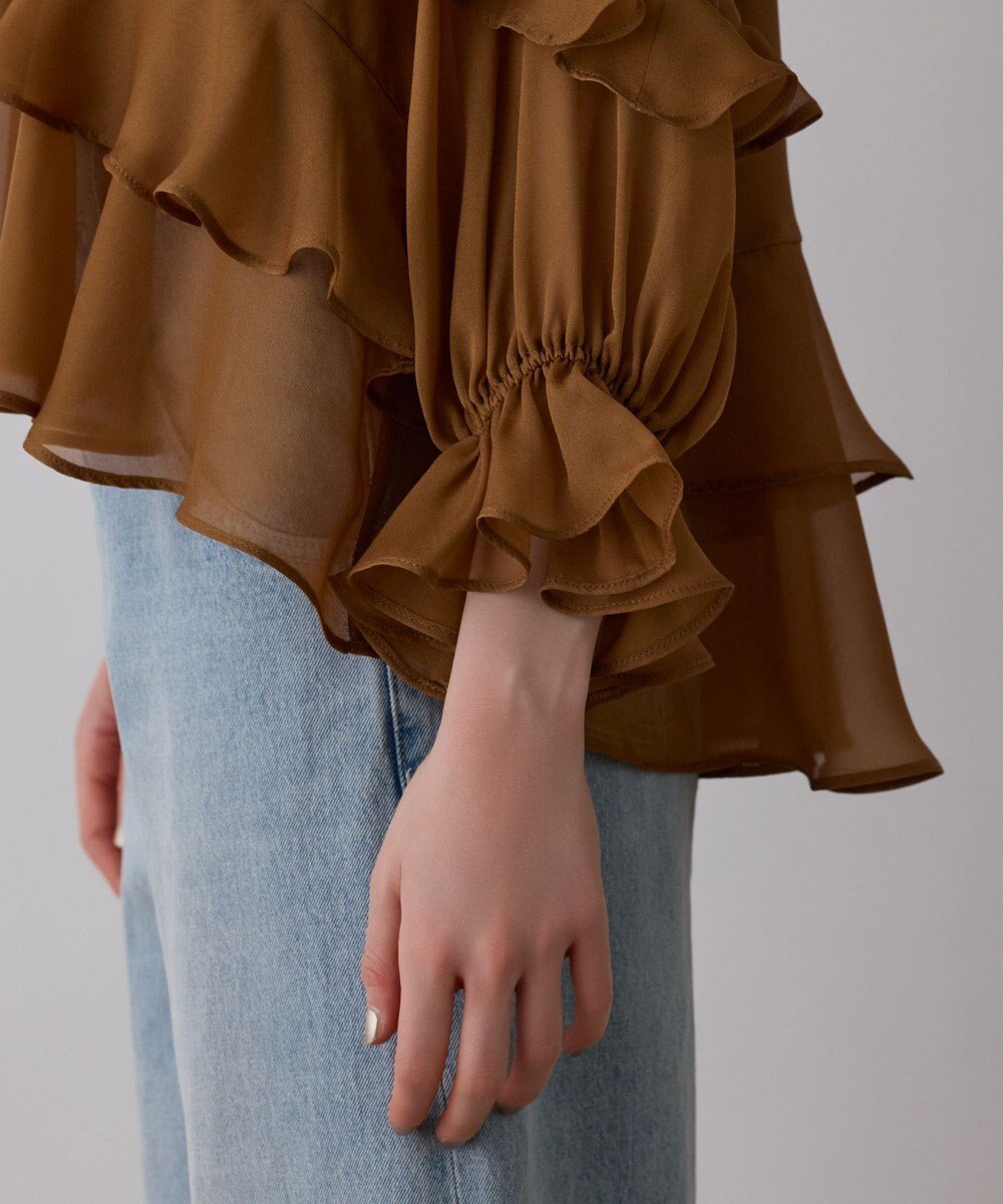 GRACE CONTINENTAL シフォンフレアブラウス 