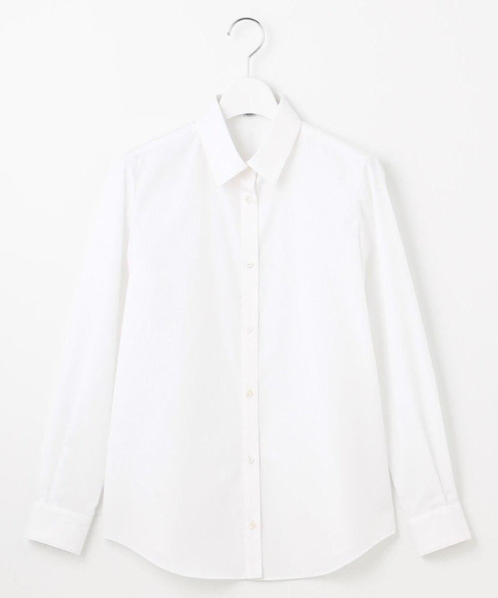 J.PRESS LADIES S 【リクルート対応】ホワイトブロード シャツカラーブラウス 
