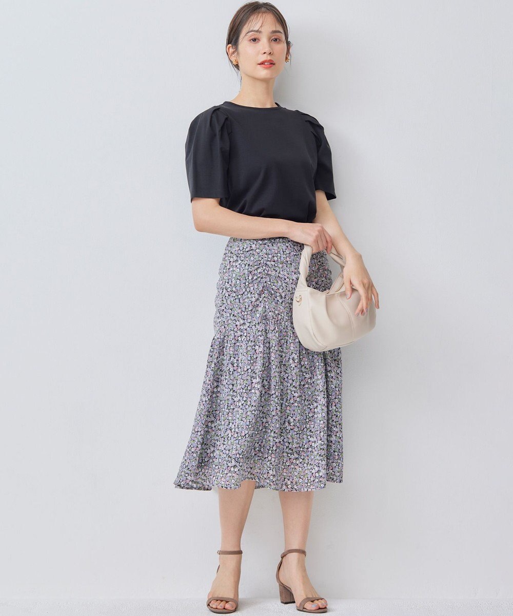 組曲 S 【洗える・接触冷感】タックスリーブポンチ カットソー 