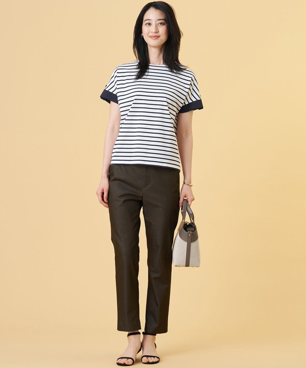 J.PRESS LADIES L 【WEB限定カラーあり】TCシャンブレーサテンST テーパード パンツ 