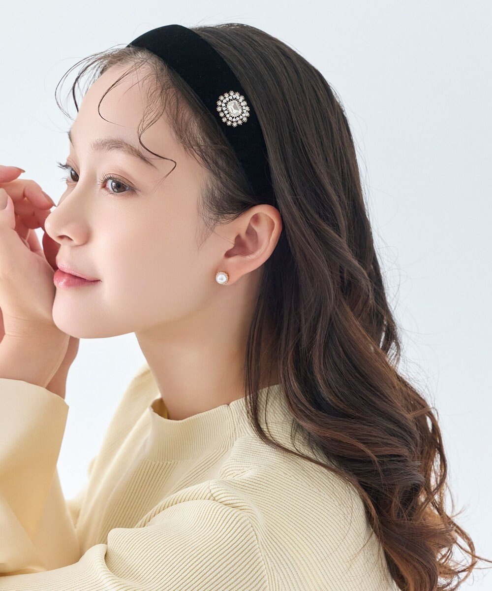 Phoebe <オンワード限定セット>トゥウィンクルフレームパールピアス×クラッシービジューカチューシャ ゴールド 