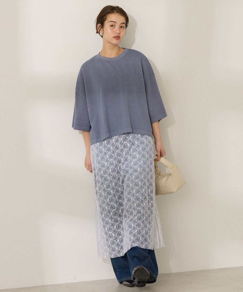 AMERICAN HOLIC ピグメント加工ミニ裏毛半袖プルオーバー 