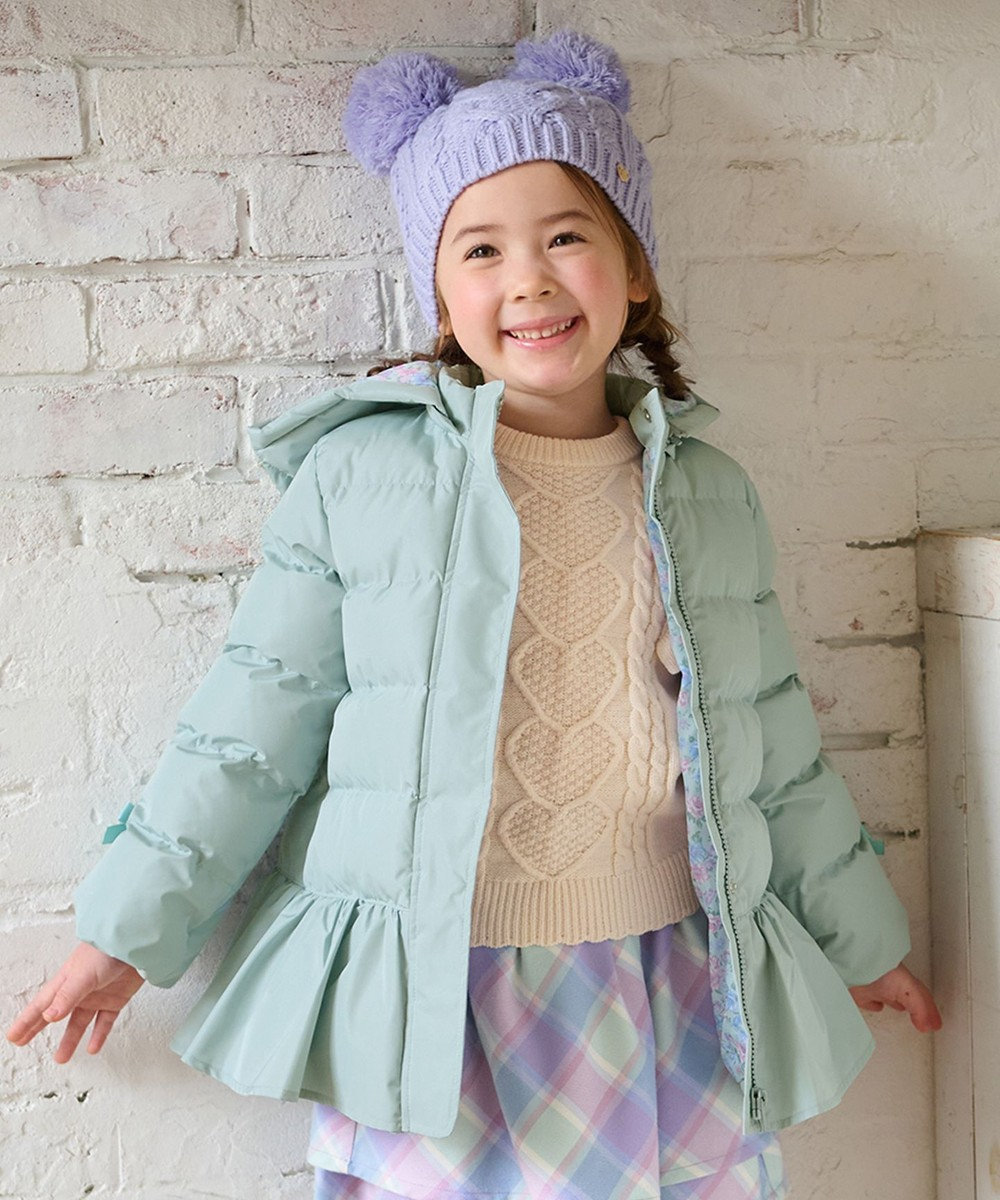 ANY KIDS 【洗濯機OK】中綿リボンコート 