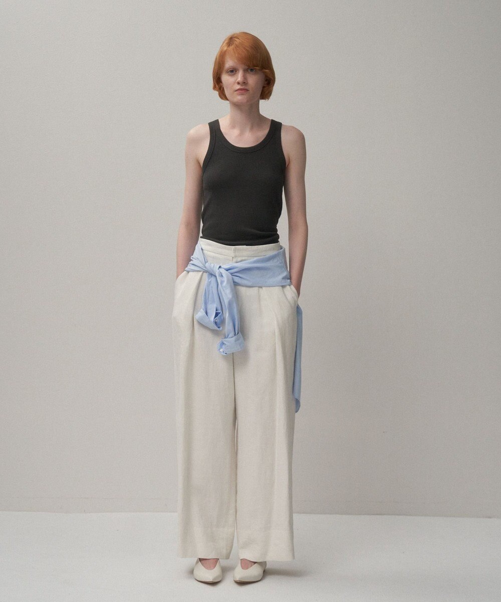 ATON LINEN TWILL | タックイージーパンツ 
