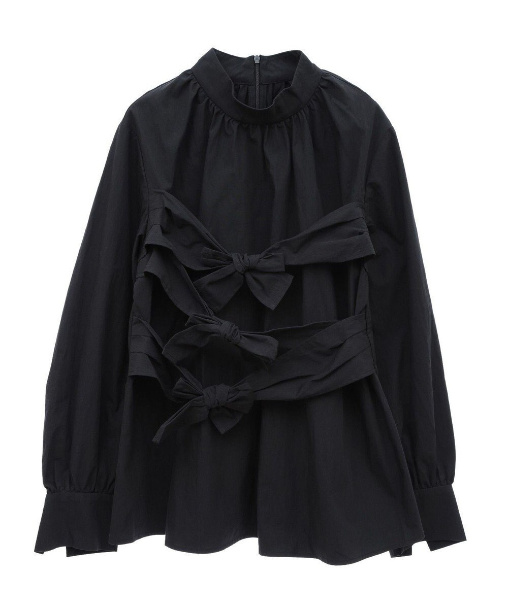 Green Parks リボンデザインハイネックブラウス 