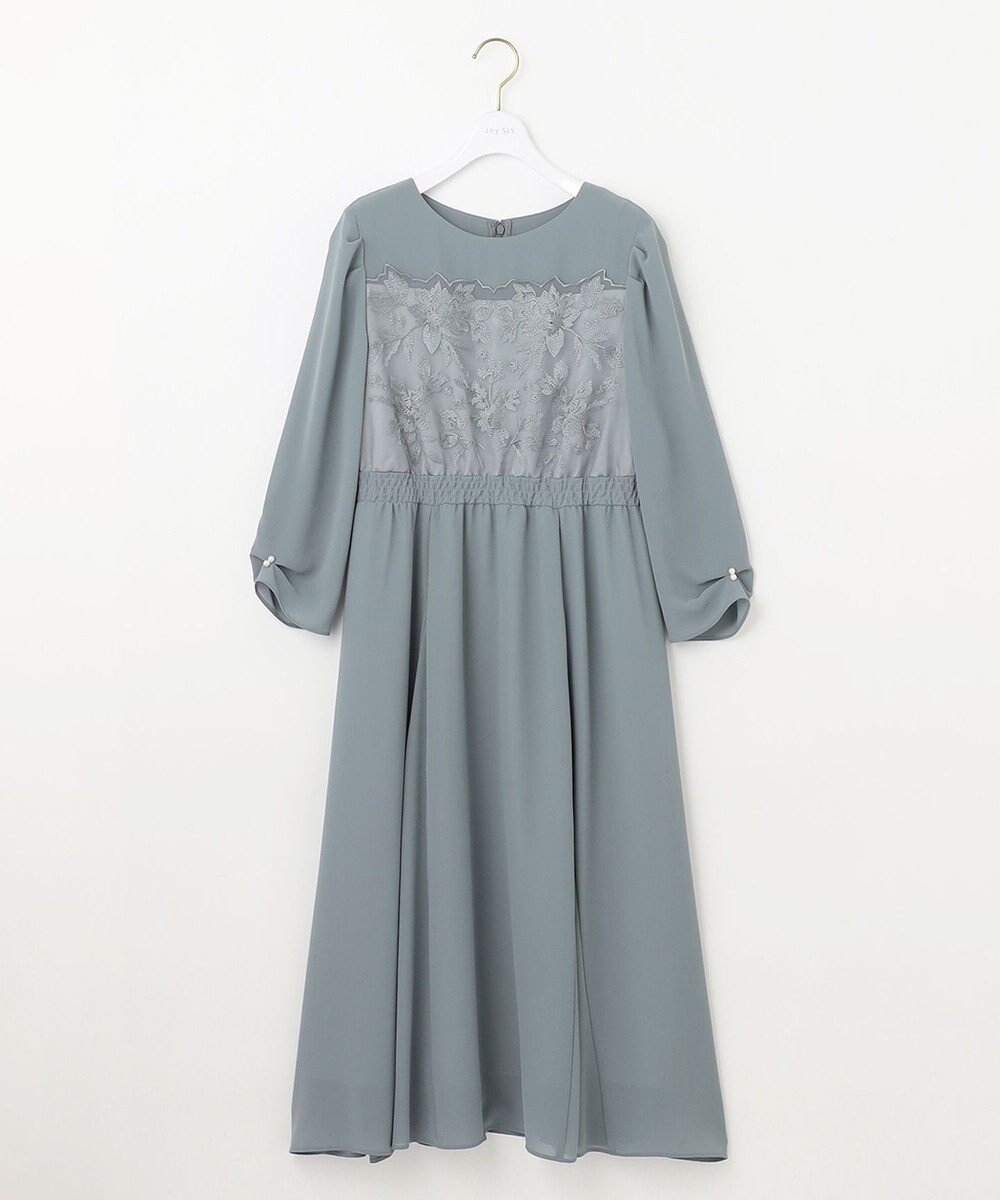 ANY SIS 【洗える】フラワー刺繍パーツ ワンピース 