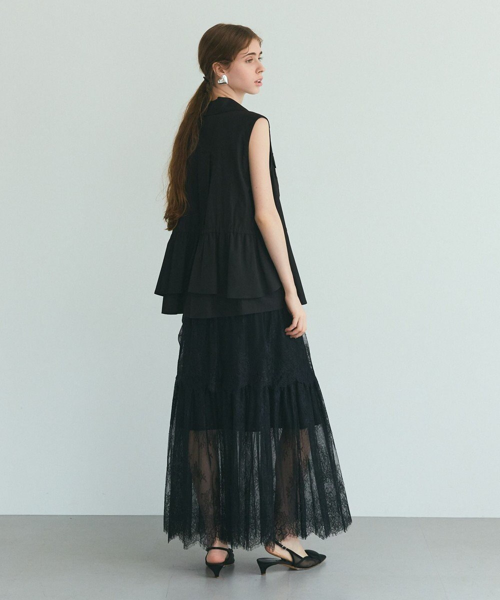 GRACE CONTINENTAL レース切替ティアードスカート 