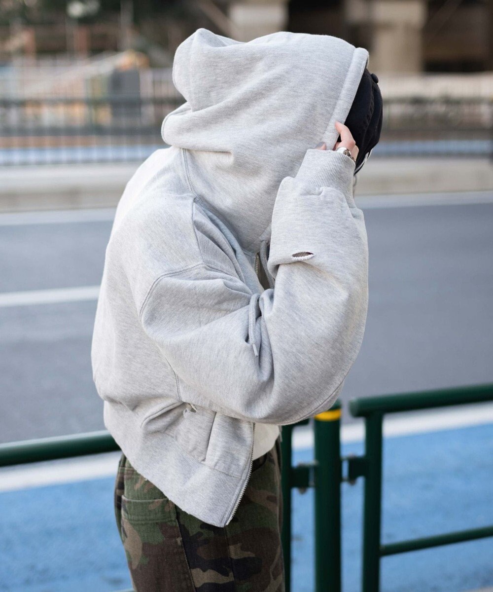 WEGO ダメージショートジップパーカー 