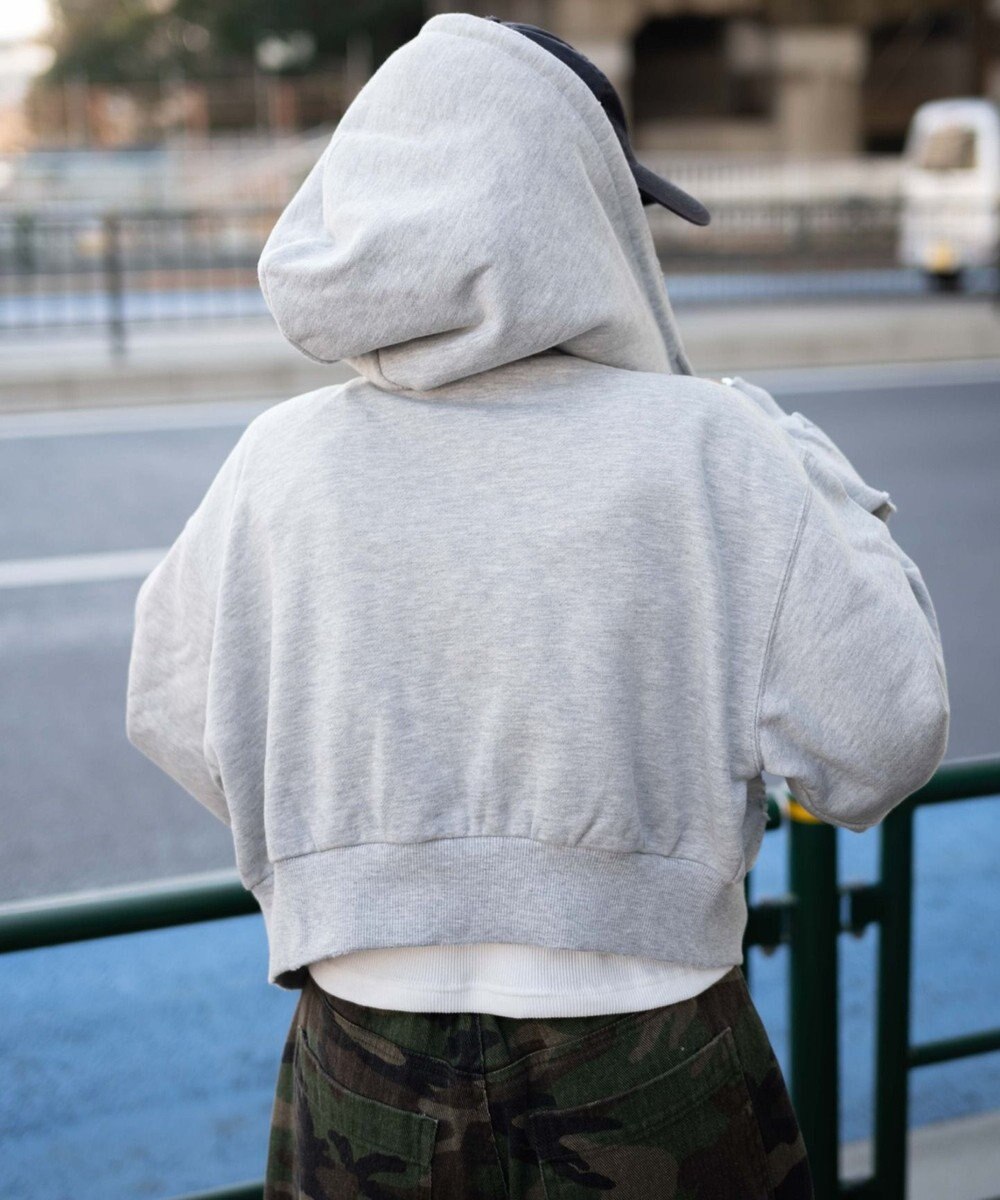 WEGO ダメージショートジップパーカー 