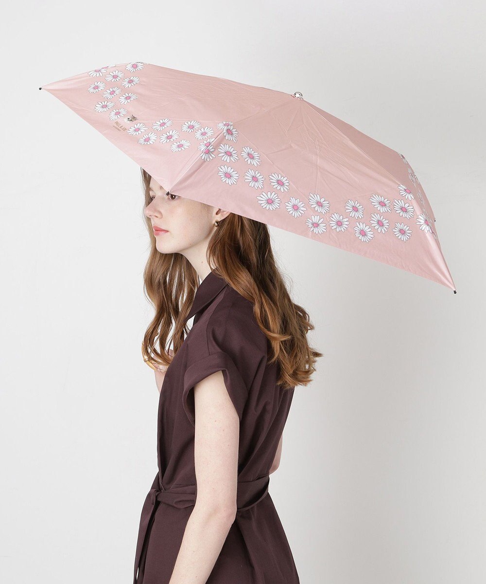 MOONBAT 【 遮光率100％/遮熱/UV】PAUL&JOE ACCESSOIRES(ポール&ジョー) 晴雨兼用日傘  Lovely daisy  クリザンテーム ヌネット 折りたたみ傘 竹手元 