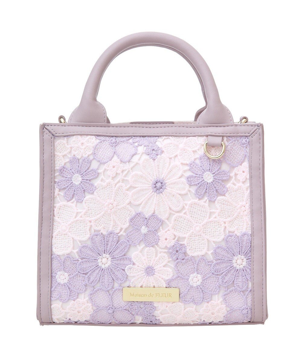 Maison de FLEUR フラワーレース2Wayスクエアトートバッグ 
