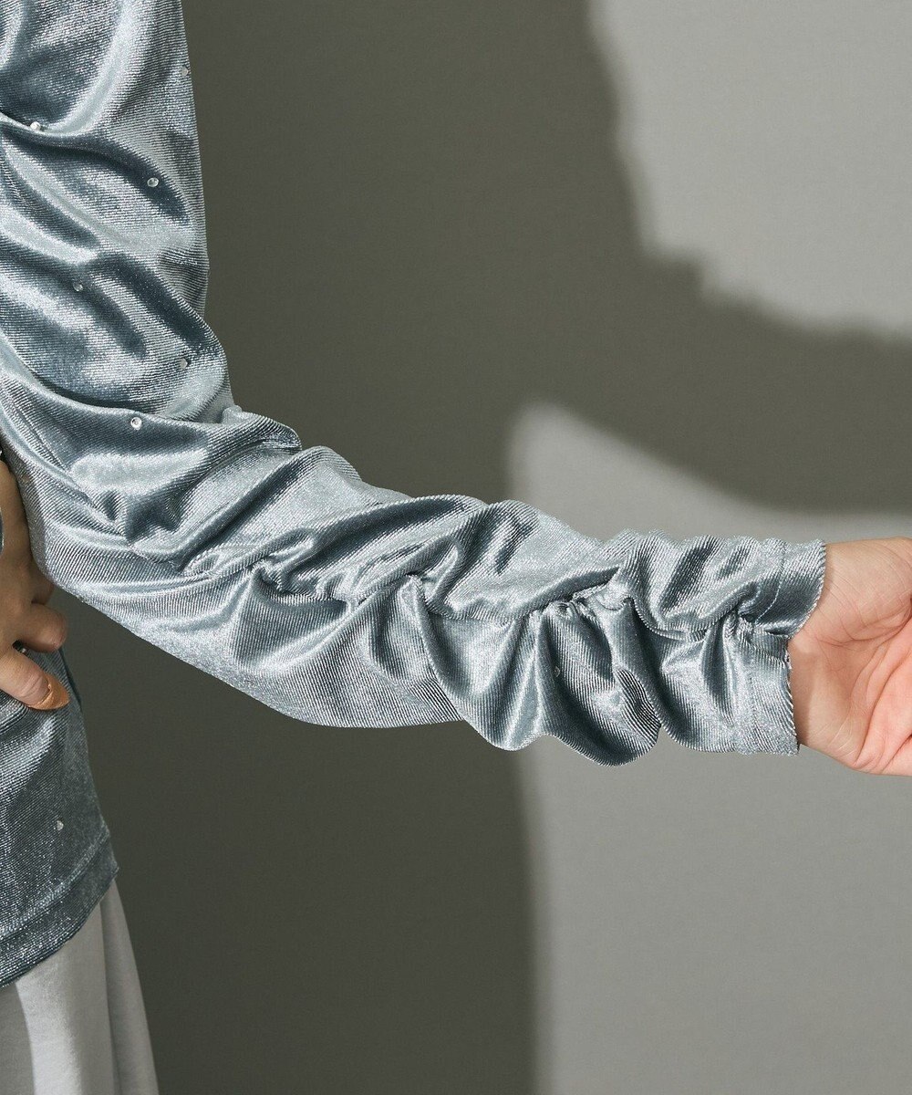 Green Parks ラインストーンハイネックトップス 