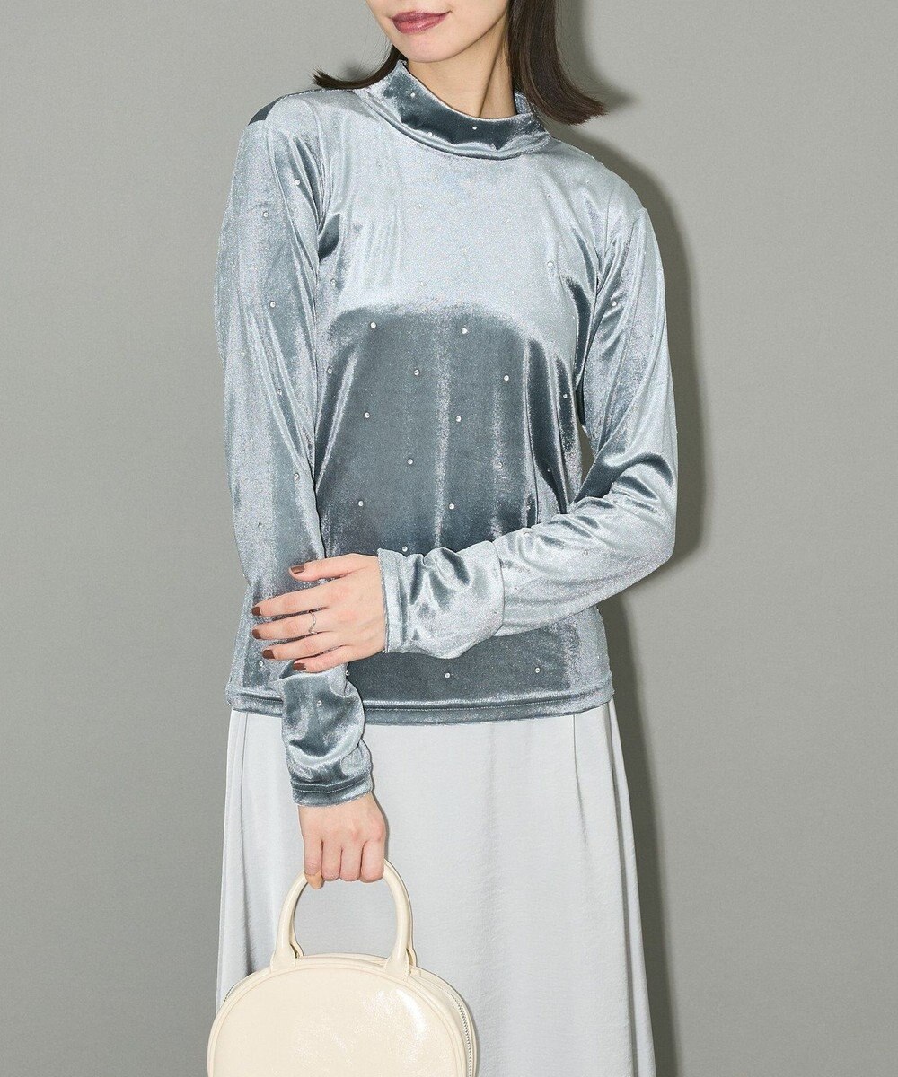 Green Parks ラインストーンハイネックトップス 