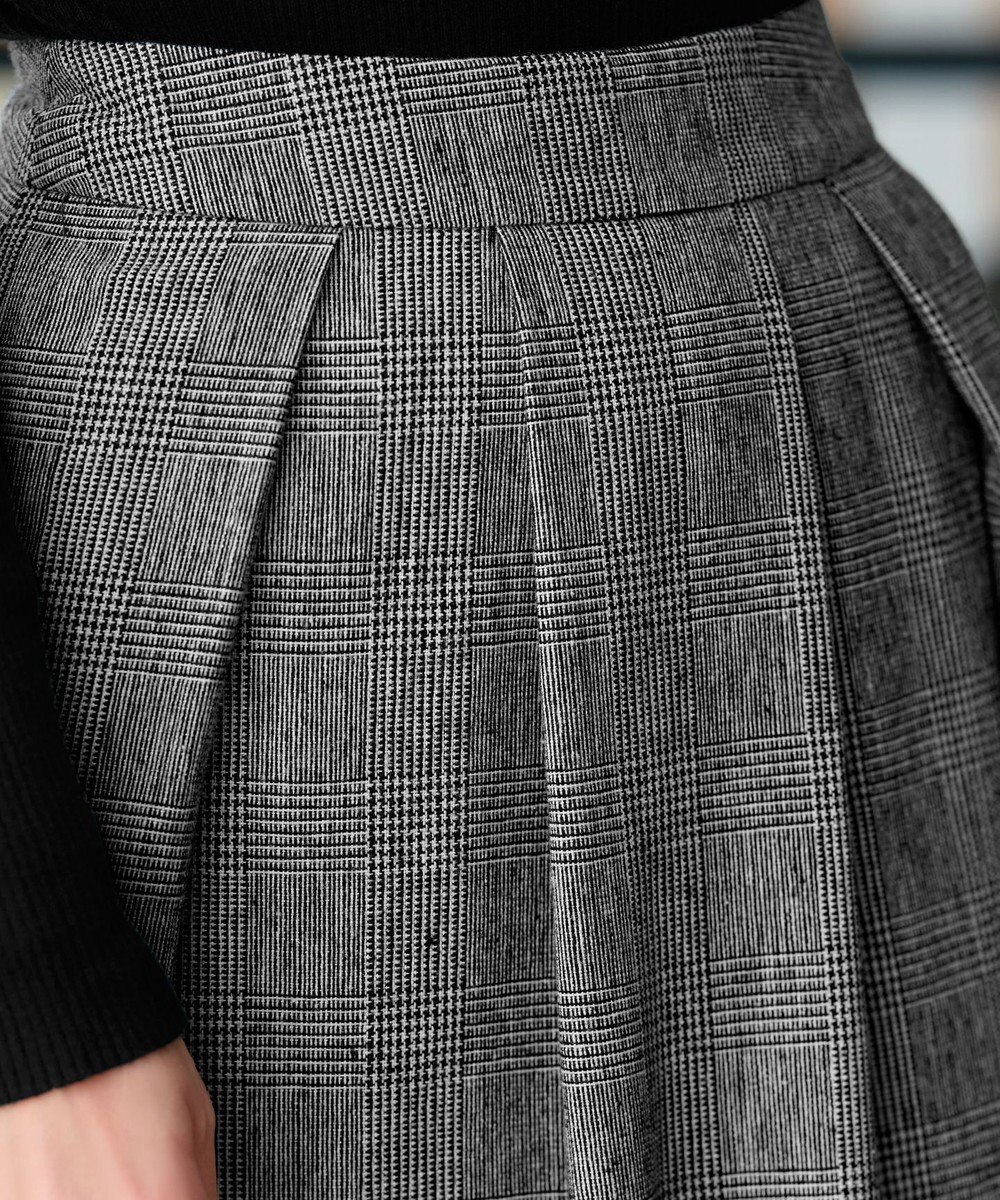 Tiaclasse 【新色追加・洗える】ウール調タックフレアスカート 