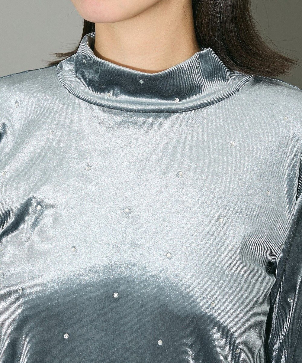 Green Parks ラインストーンハイネックトップス 