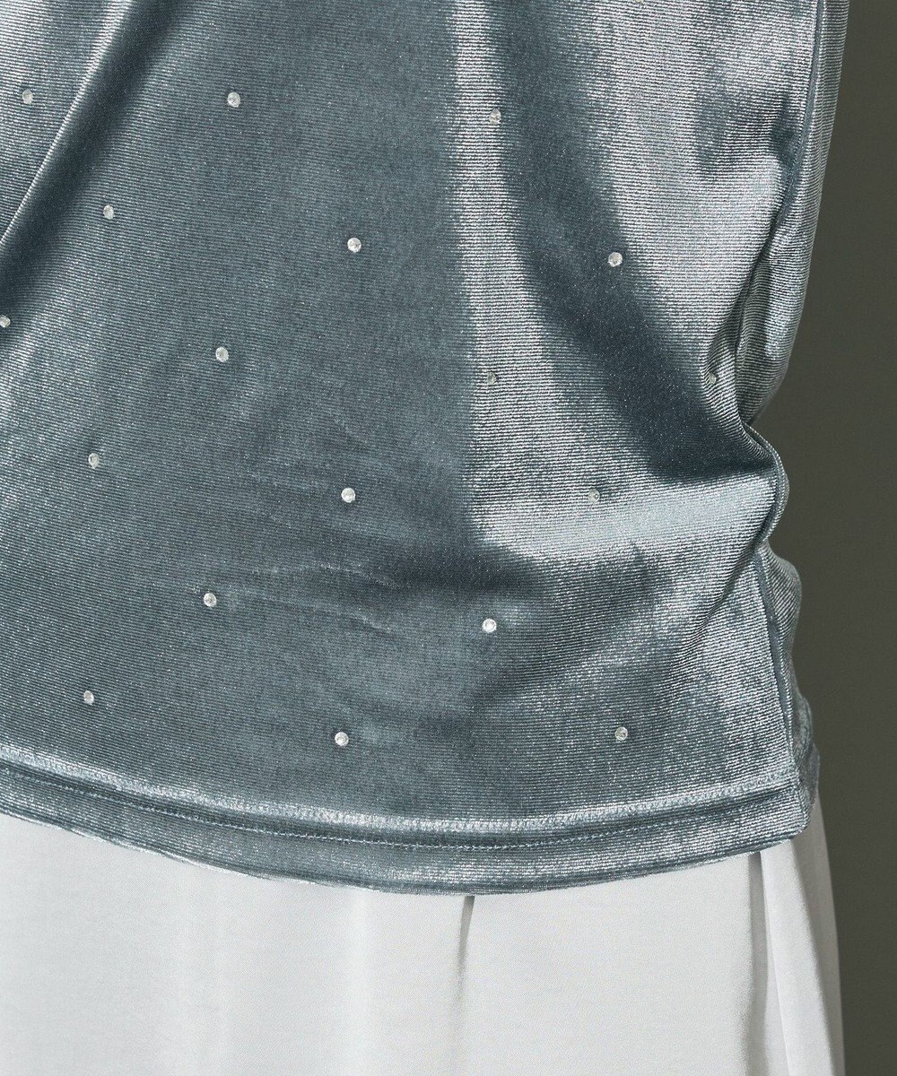 Green Parks ラインストーンハイネックトップス 