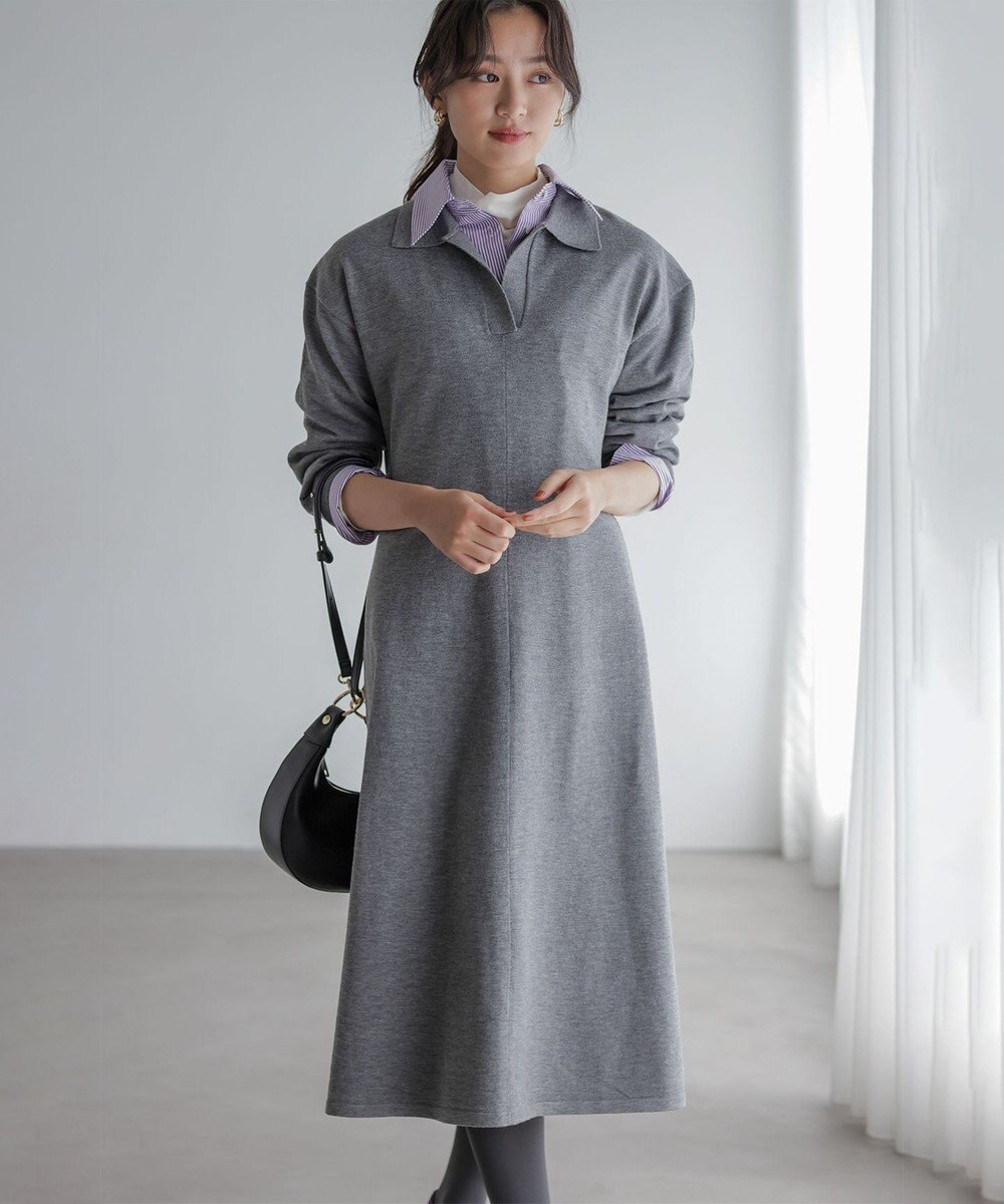 組曲 S 【加藤ローサさん着用】コットンタッチシャーティングボウタイ付き シャツ 