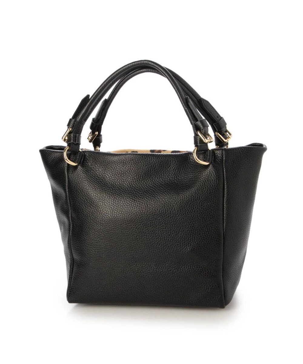 INTER-CHAUSSURES 【ANDREA CARDONE】レザーハンドルレオパード柄ハンドバッグ 