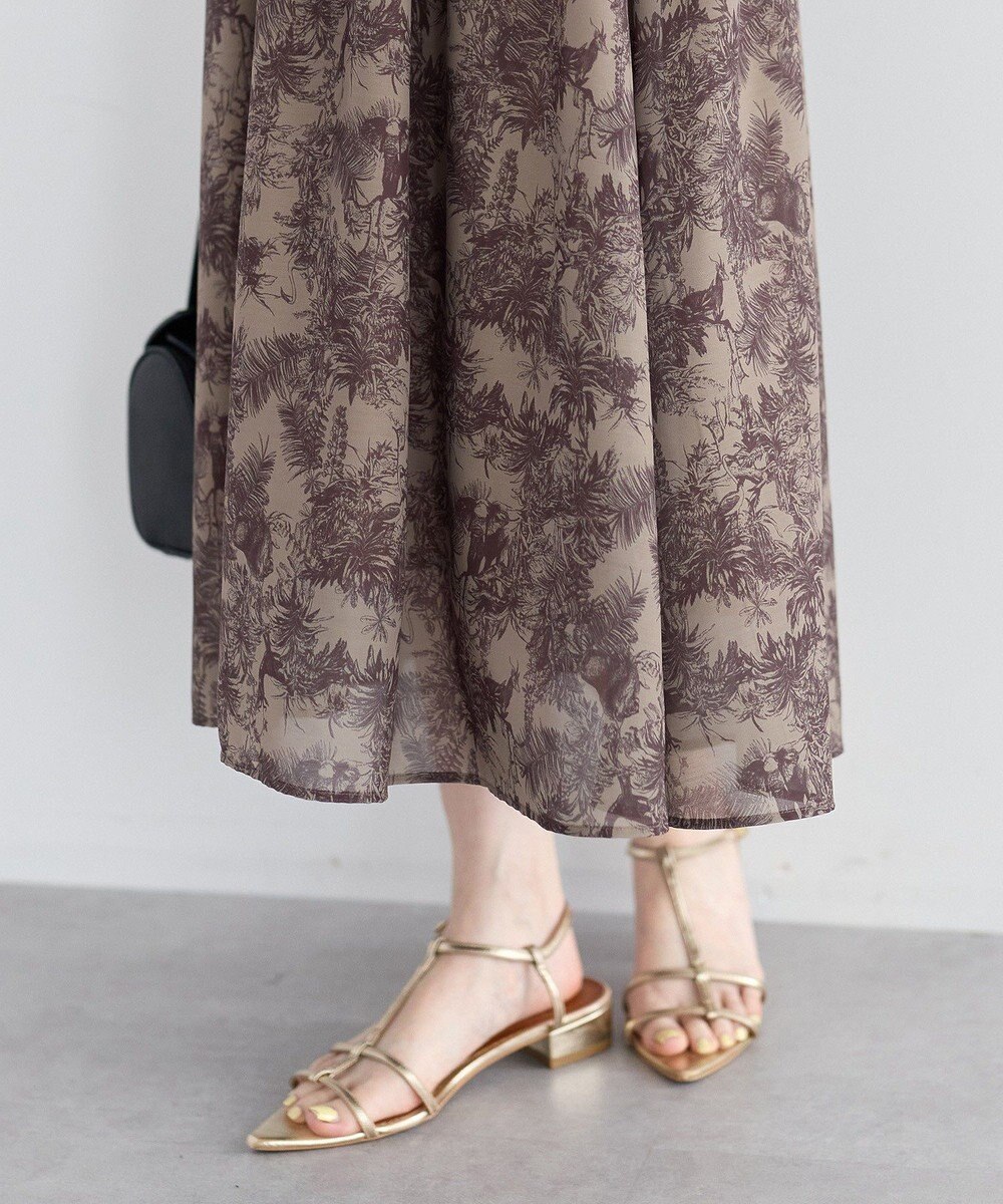 YECCA VECCA サファリ柄フレアシャツワンピース 