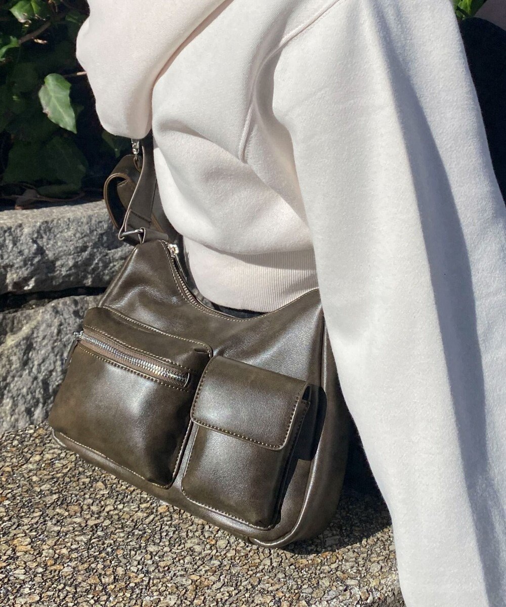 WEGO ポーチ付きランダムポケットデザインショルダー 