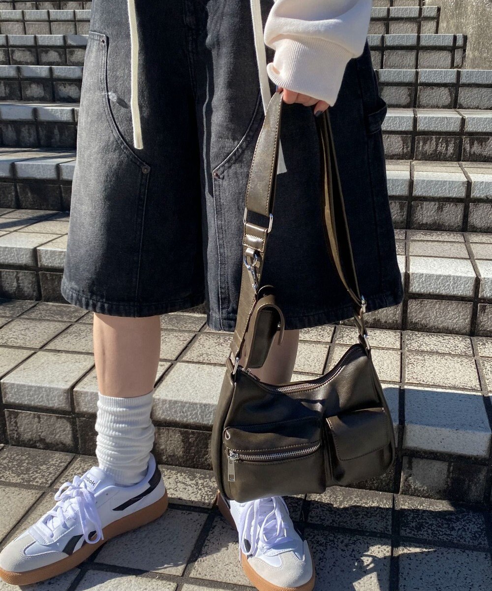 WEGO ポーチ付きランダムポケットデザインショルダー 