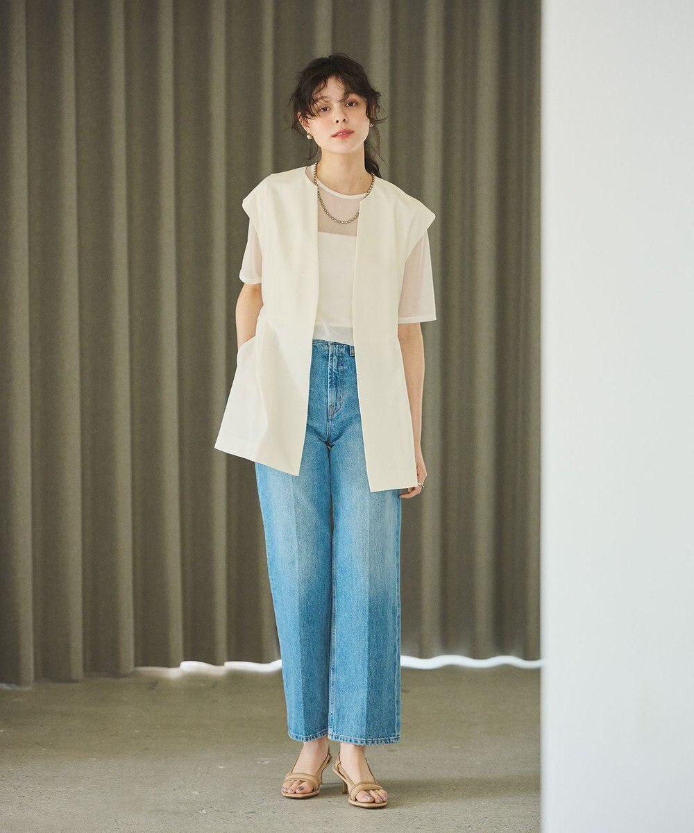 #Newans 【洗濯機可能/ストレッチ】ペプラムジレ 