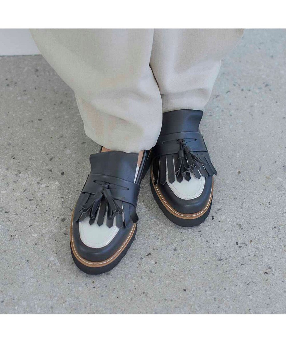 MODE ET JACOMO <carino>【レイン対応】【2WAY】厚底タッセルローファー 