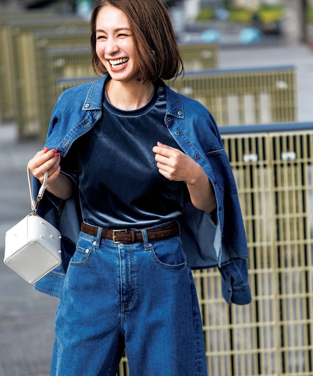 UNFILO 【UNFILO DENIM LIGHT】 クロップドシャツ 