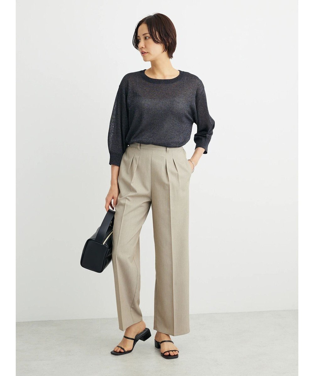 Green Parks ・ＥＬＥＮＣＡＲＥ　ＤＵＥバックパールシアー５分ニット 