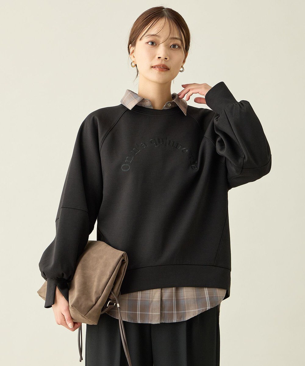 ANY ロゴ刺繍ダンボールトレーナー 