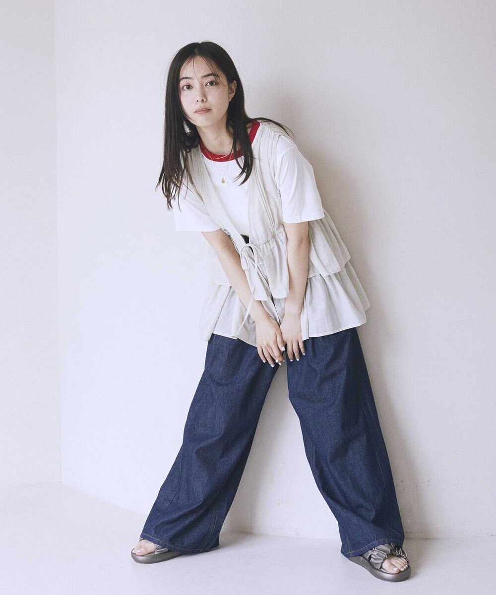 earth music&ecology イージータックワイドデニム 