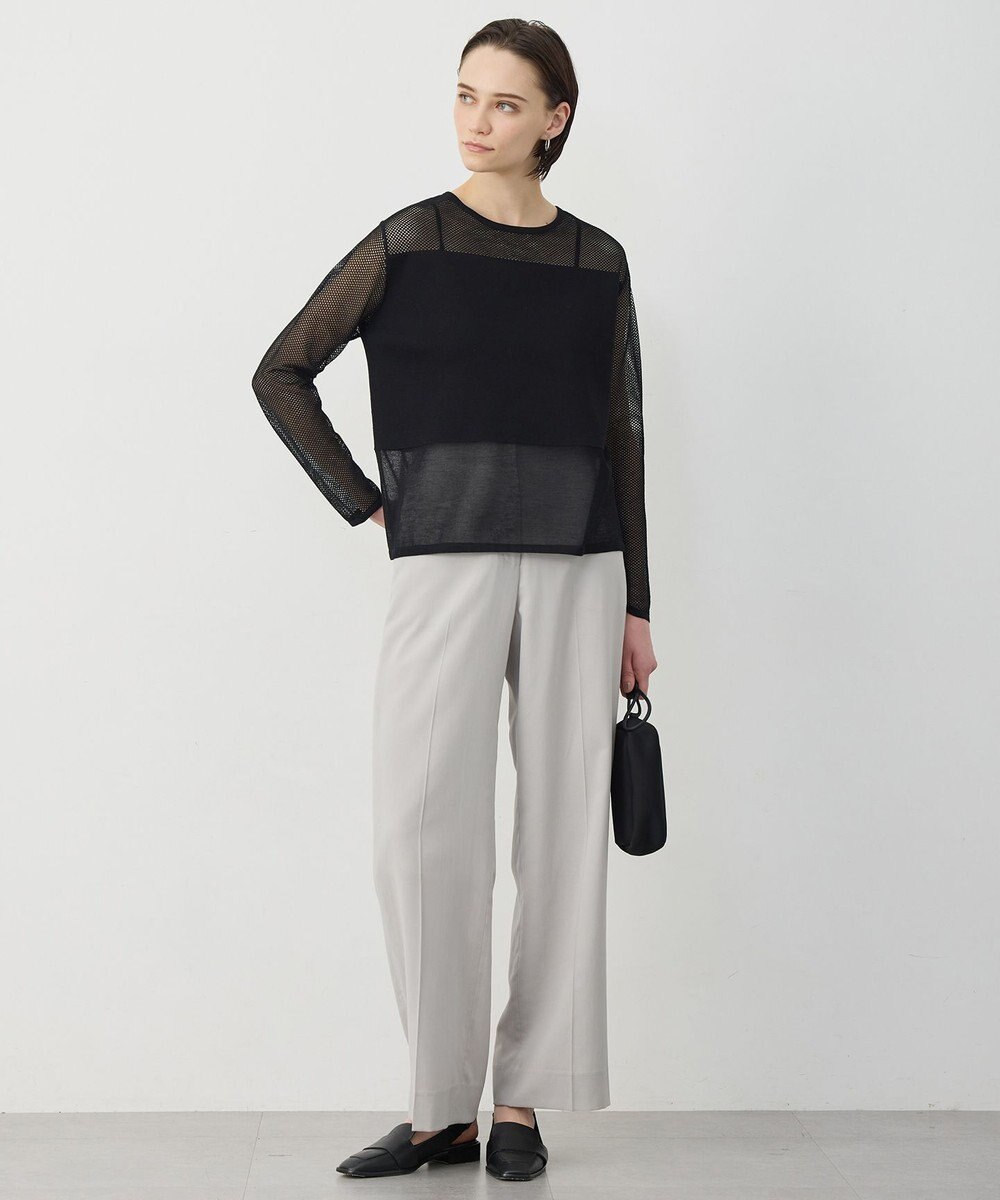 ICB L パネルパターンメッシュ ニットプルオーバー 