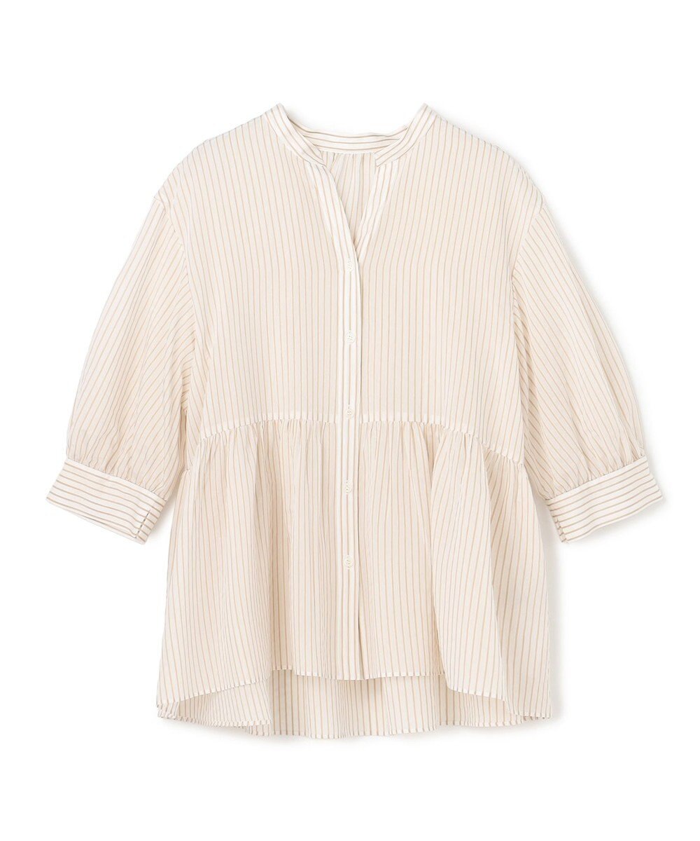 UNFILO ペプラム ギャザーブラウス 