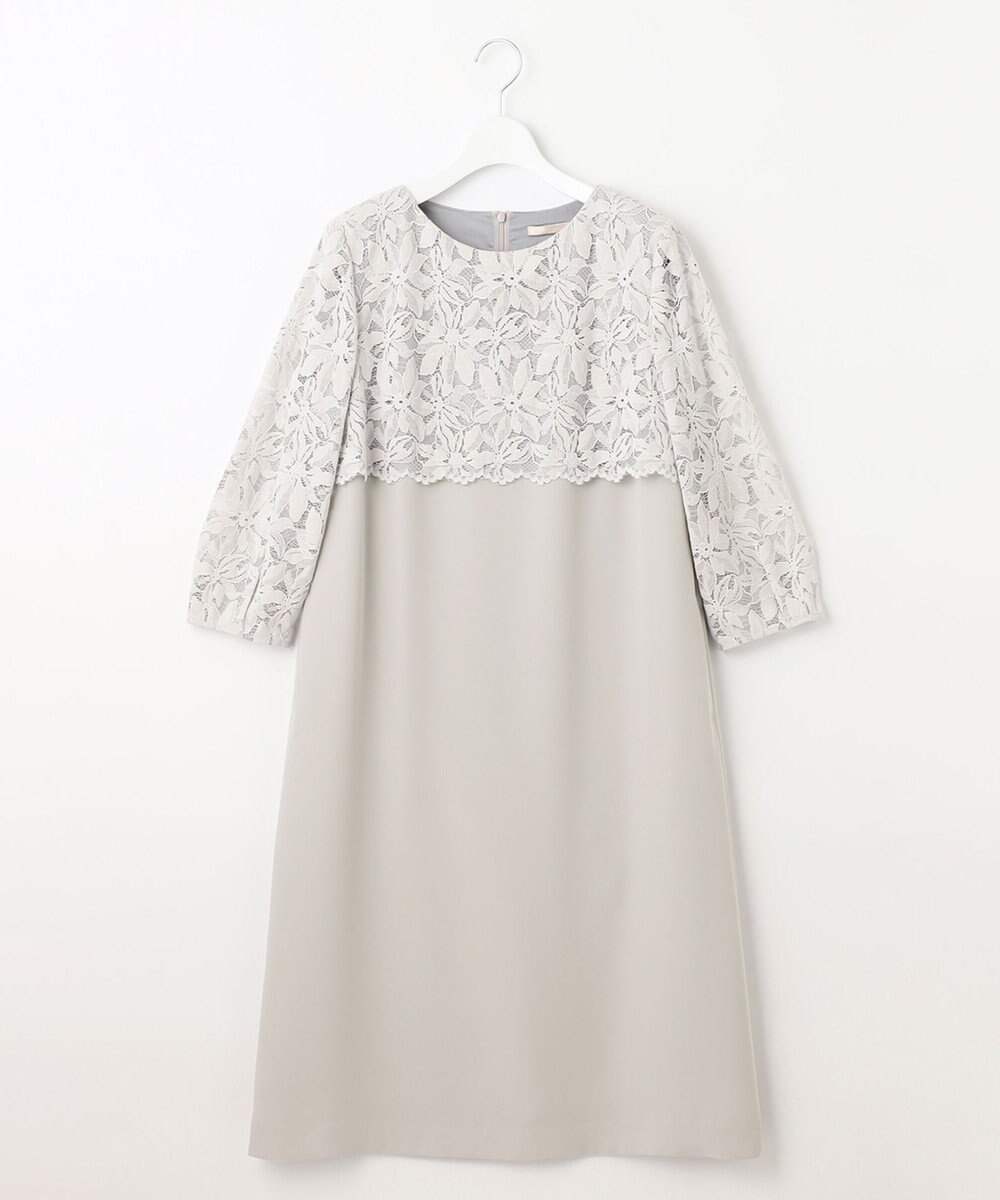 自由区 【XSサイズ～/洗える】フラワーコードレース サックワンピース 