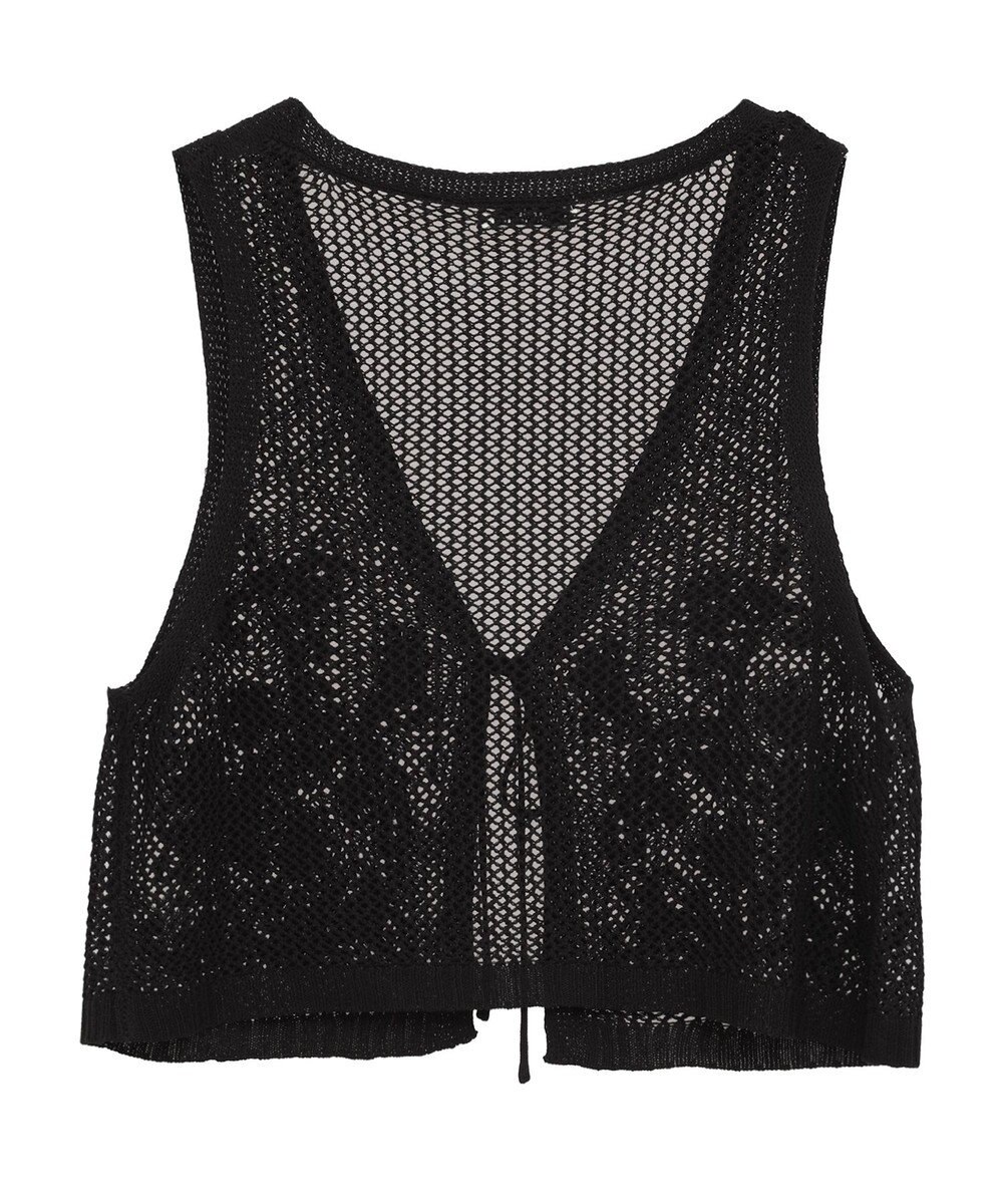 earth music&ecology フラワー刺繍メッシュベスト 