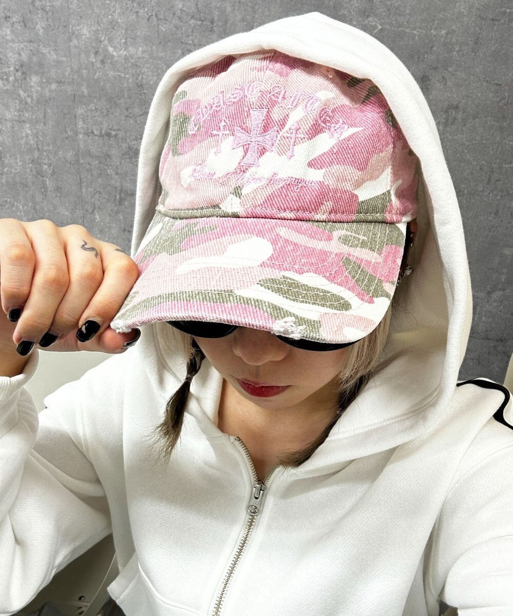 WEGO クロス刺繍カモフラキャップ 