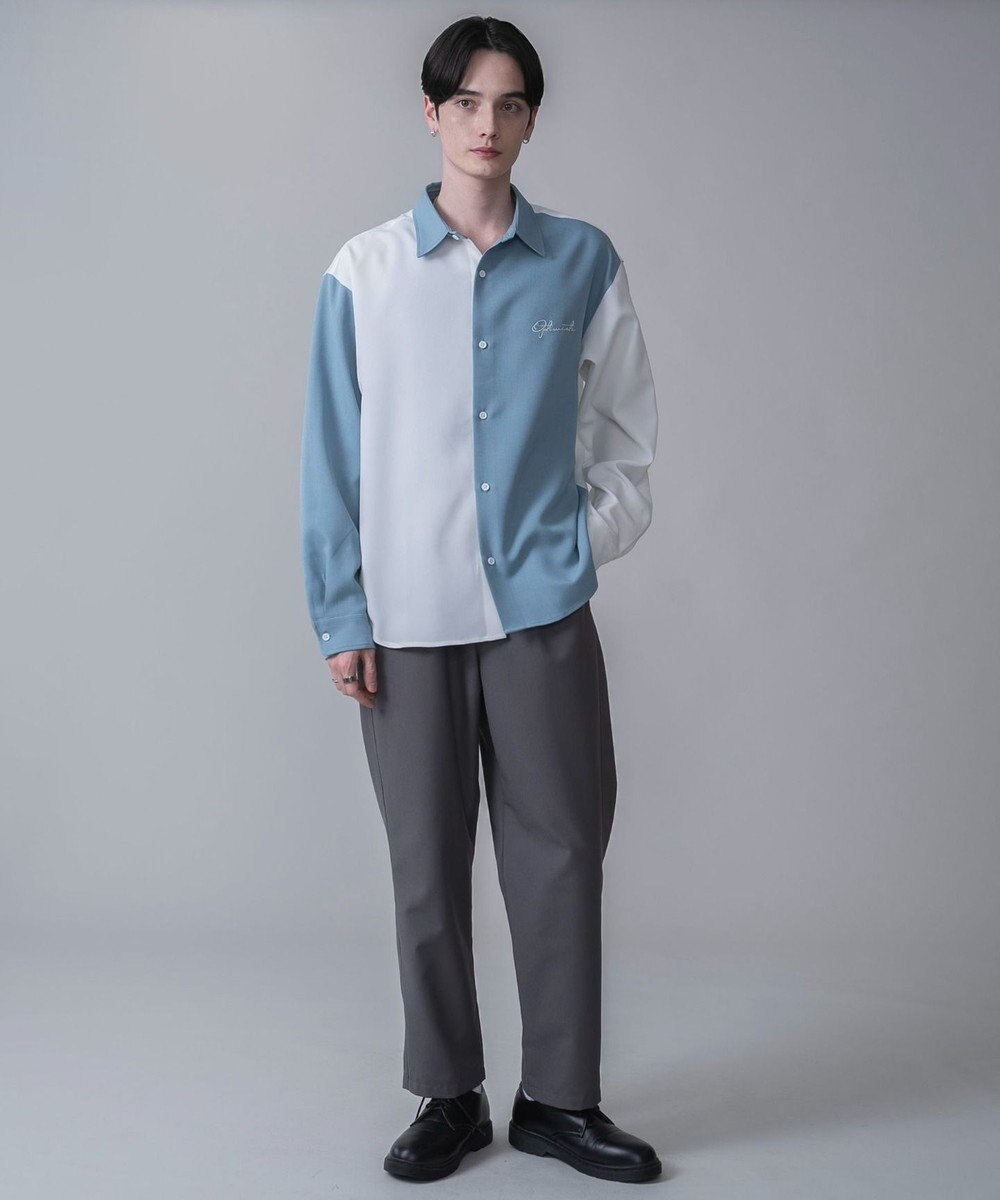 WEGO 【しわになりにくい】ドライポリカラーブロックシャツ（LS） 