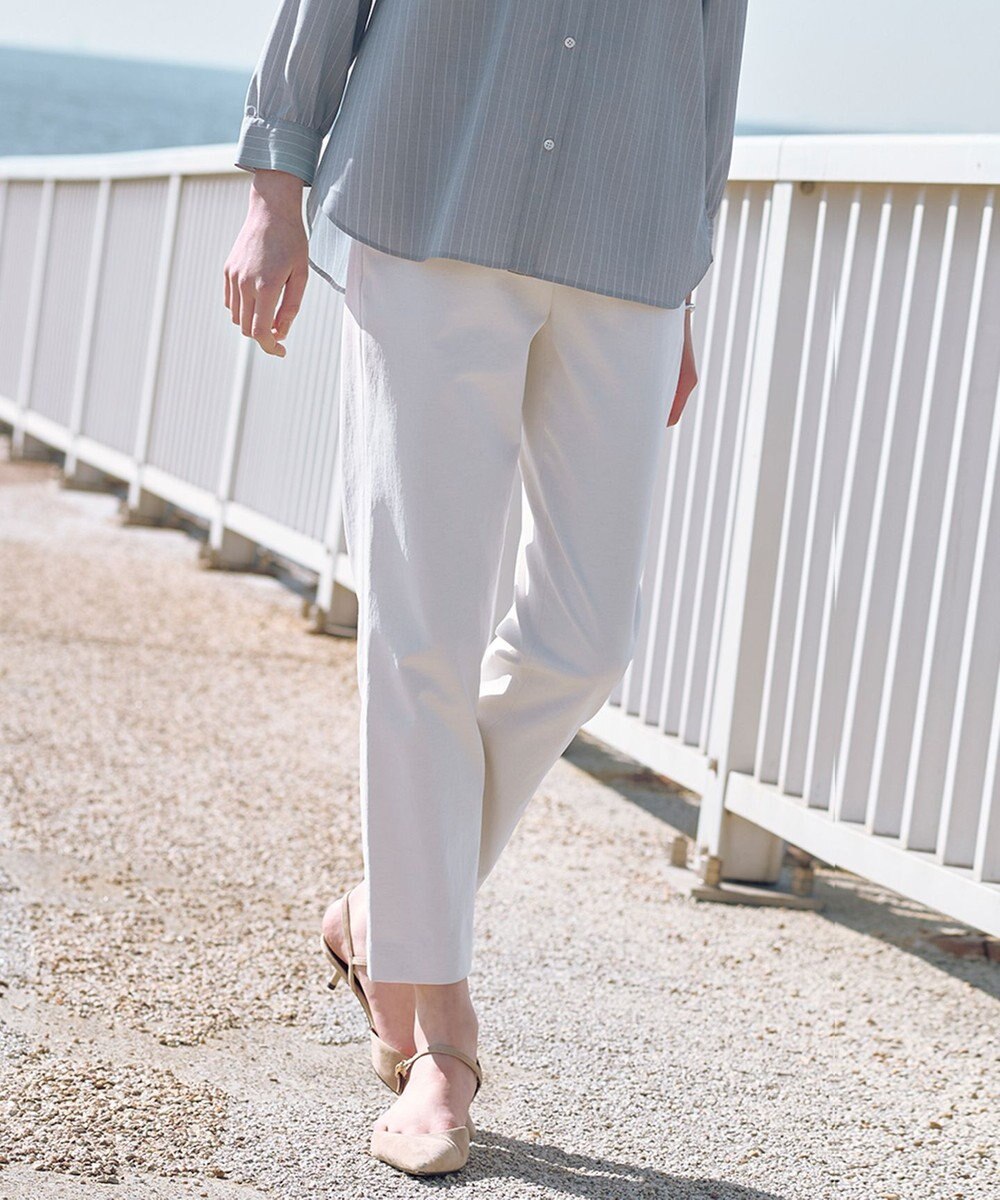 J.PRESS LADIES S 麻シェルドライ テーパード パンツ 