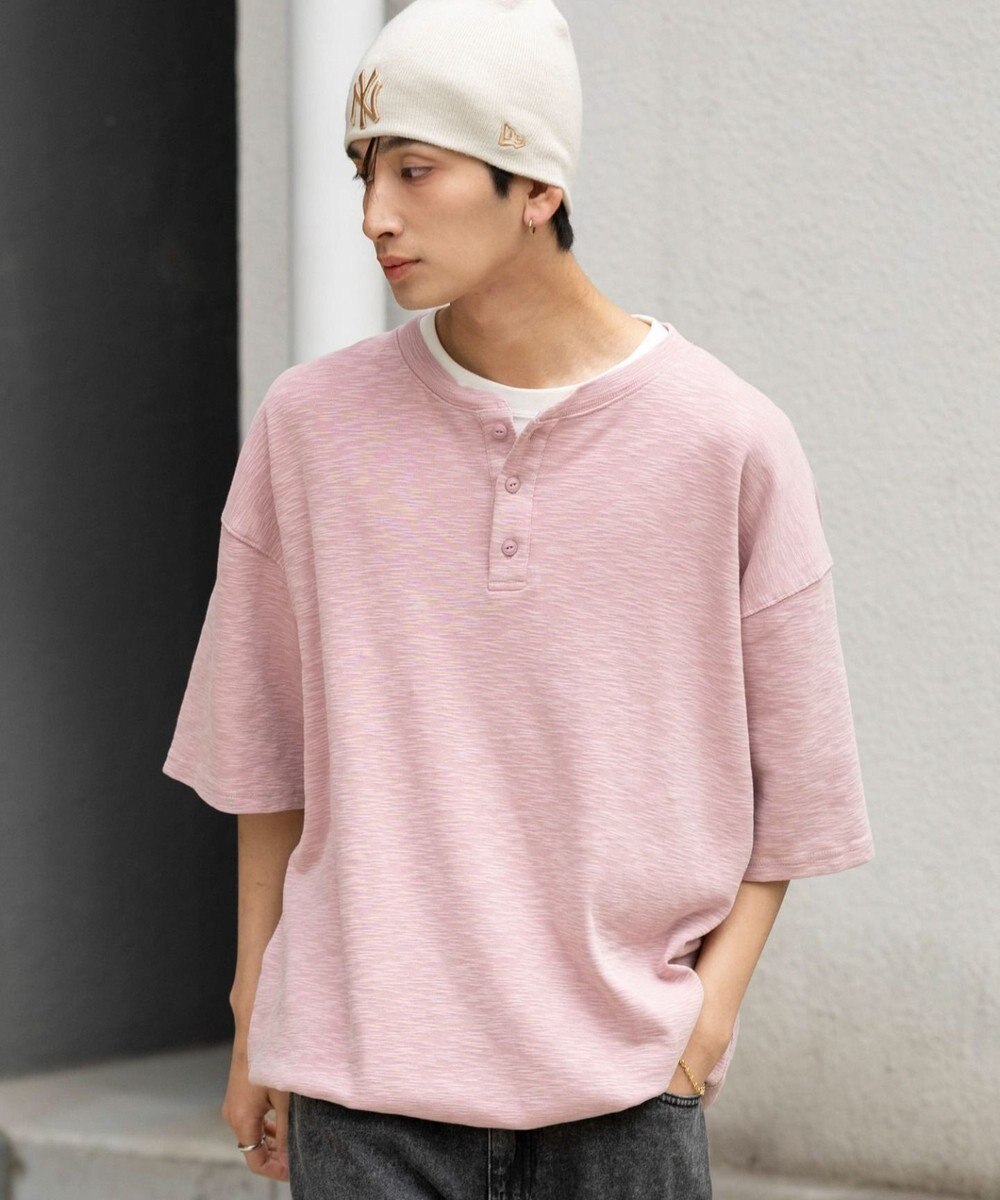 WEGO 【ユニセックス着用ITEM/MLサイズ展開】スラブヘンリーネックT（SS） 