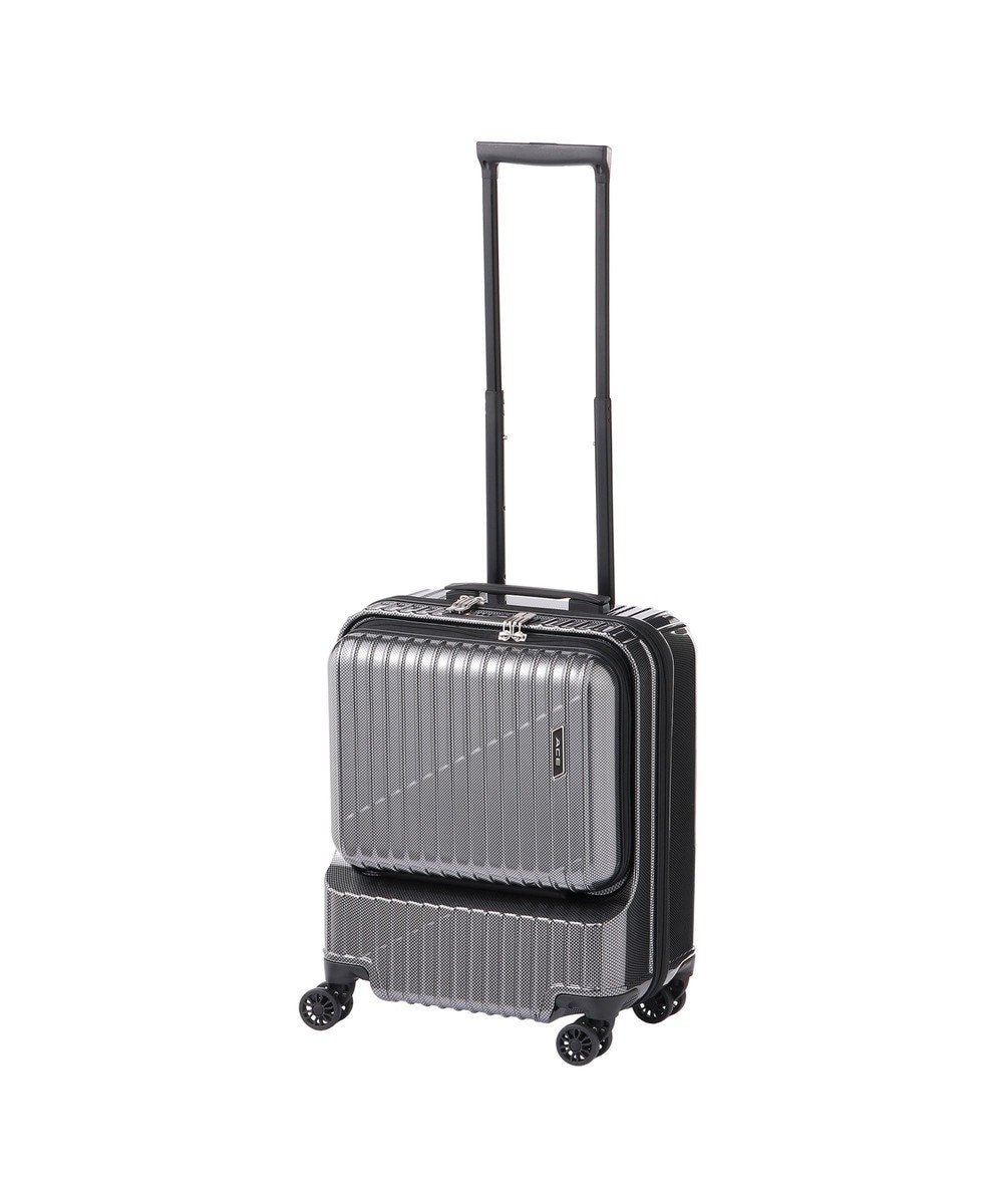 ACE BAGS & LUGGAGE ACE クレスタ フロントポケット付きスーツケース 2~3泊 機内持ち込み 06315 エース ブラックカーボン