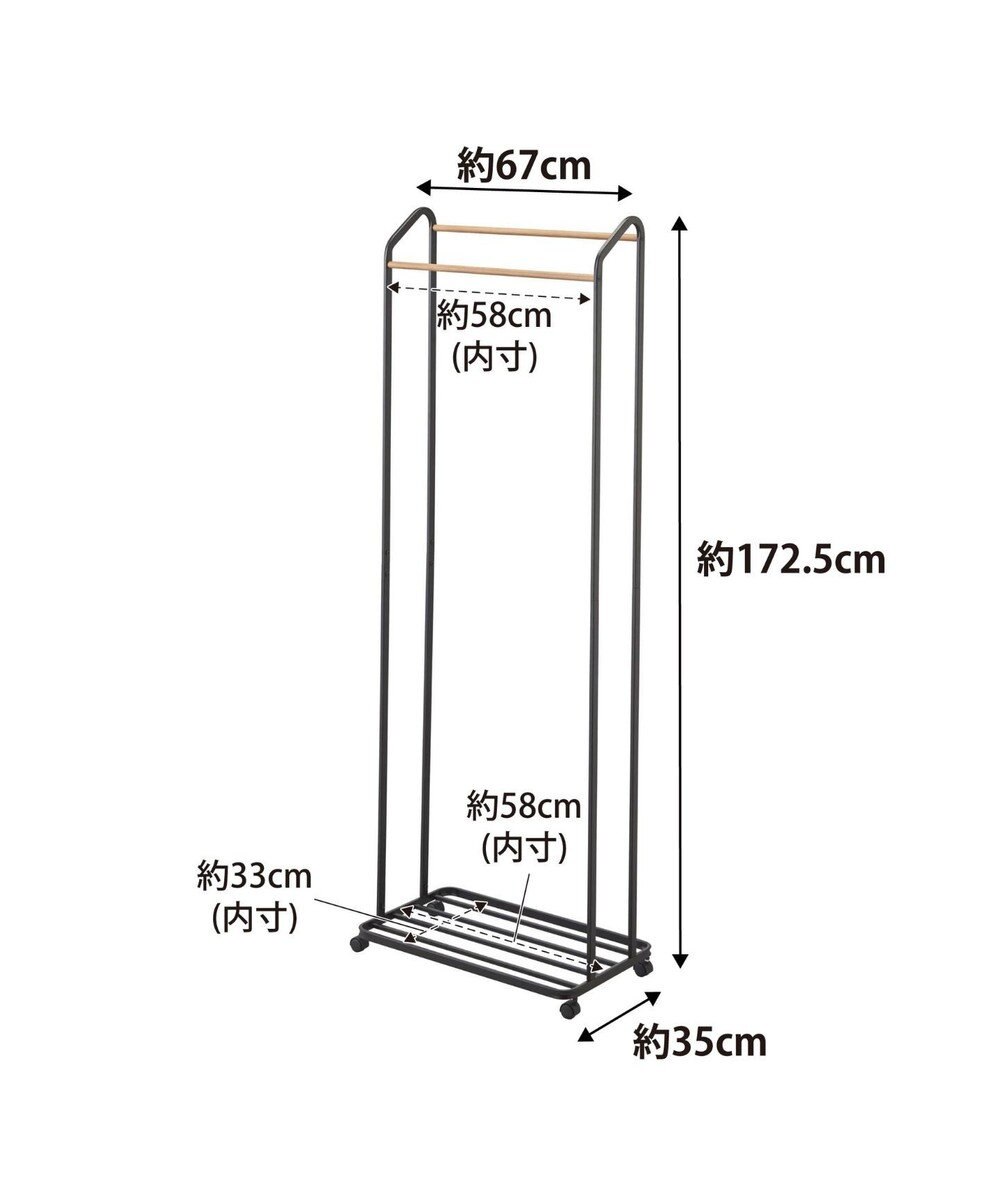 tower ハンガーラック タワー キャスター付き ブラック 